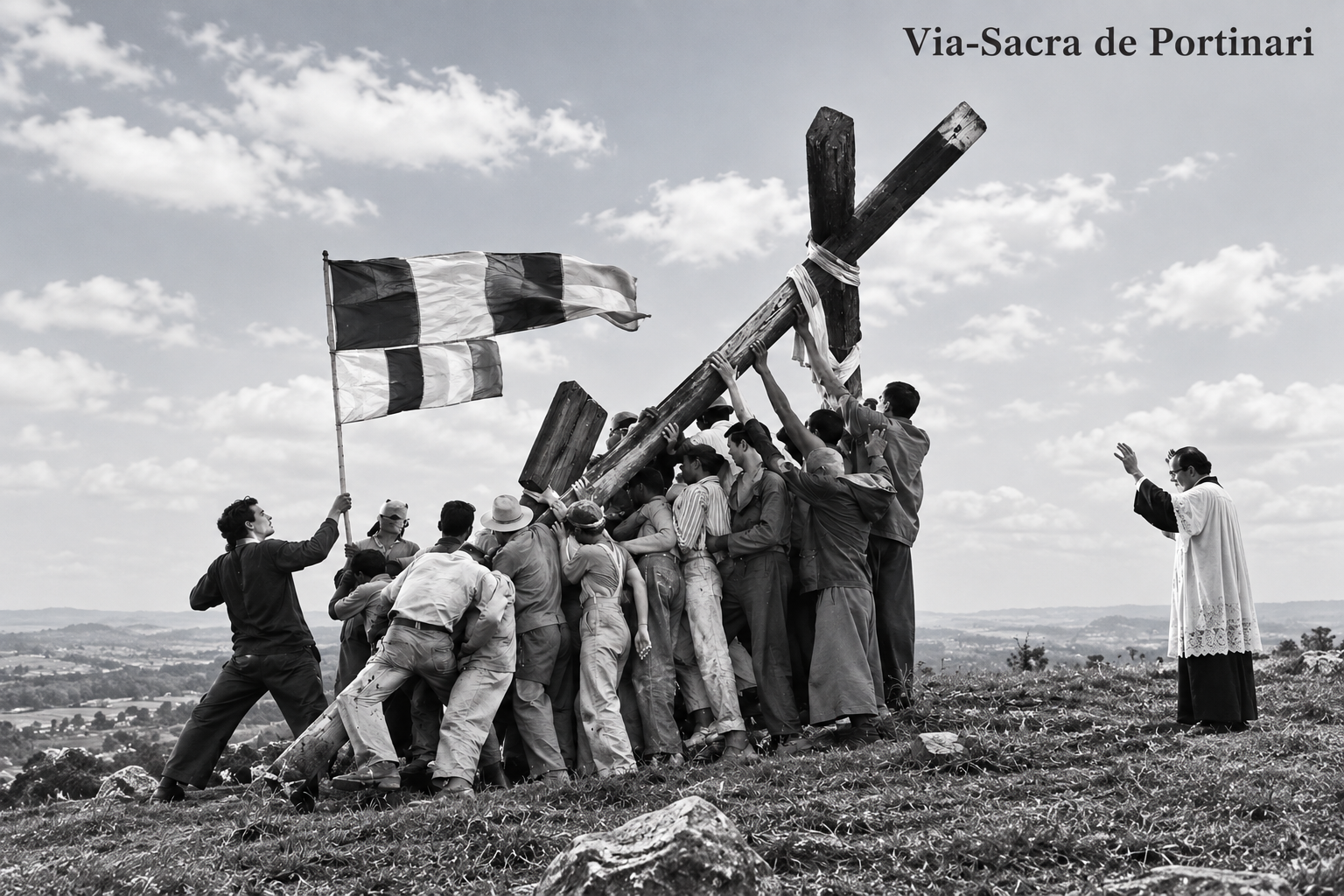 Cena de trabalho nos Andes — fotografia de Martin Chambi