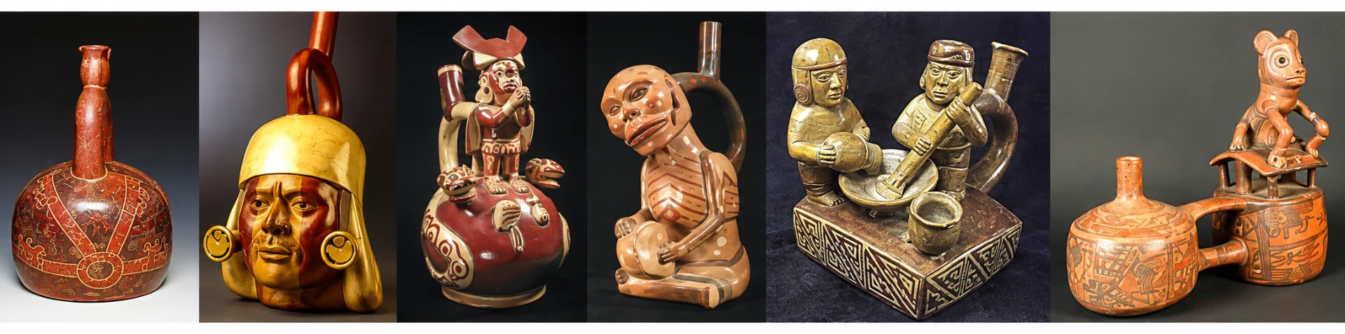 Huacos Mochica — cerâmicas retrato e escultóricas