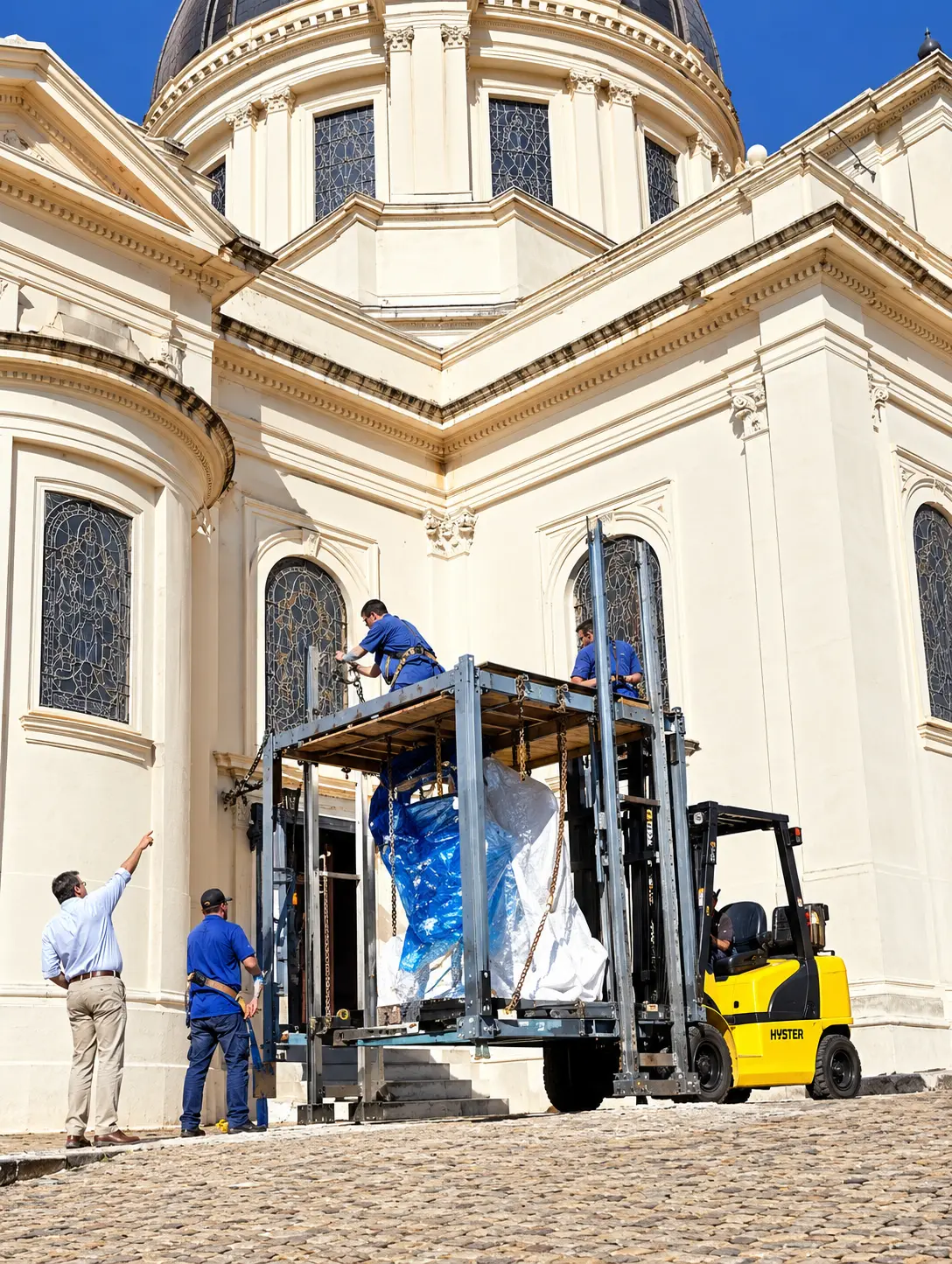 Escultura instalada na lateral direita do Santuário Bom Jesus da Cana Verde